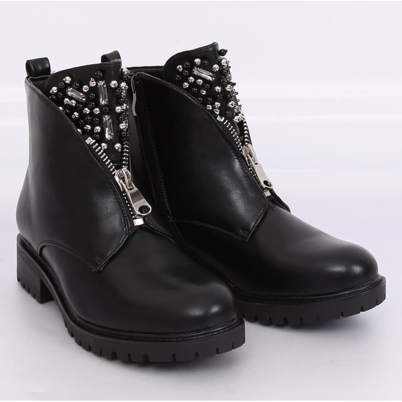 Botas femininas negras no protetor preto BK-37 Preto 1