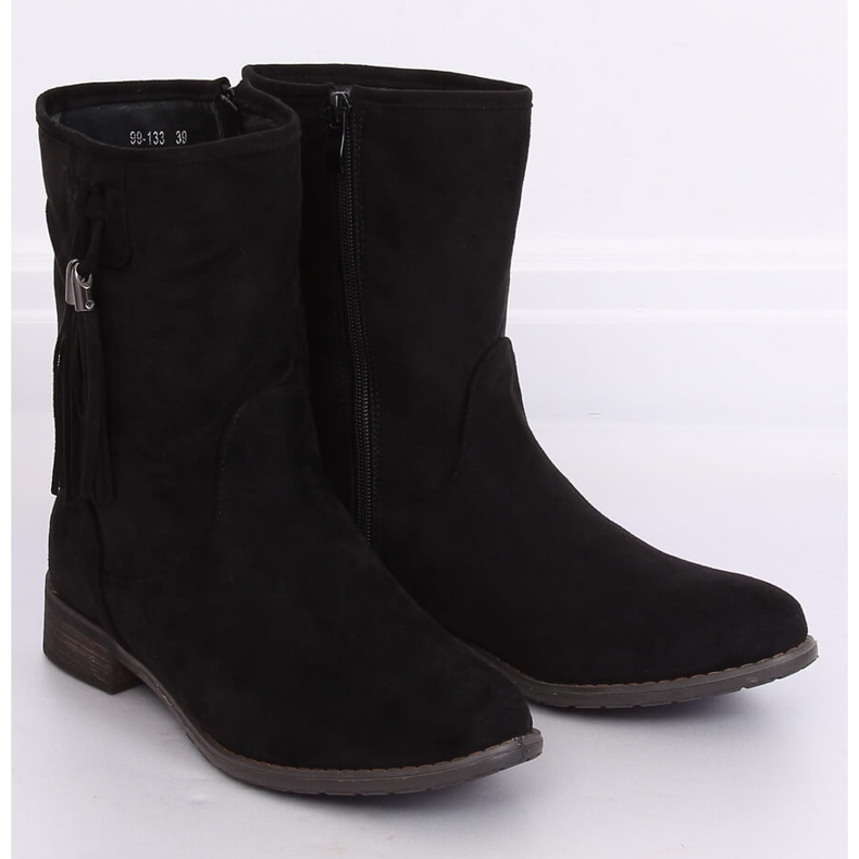 Botas pretas rasas femininas pretas 99-133 pretas preto 2