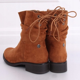 Botas de camelo rasas femininas B-09 Camel marrom 1