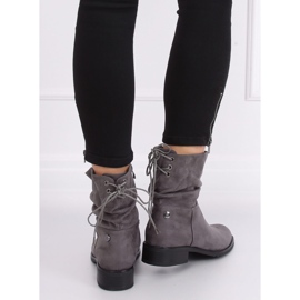 Botas rasas femininas cinza B-09 cinza 2