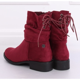 Botas rasas bordô feminino B-09 Wine vermelho 2