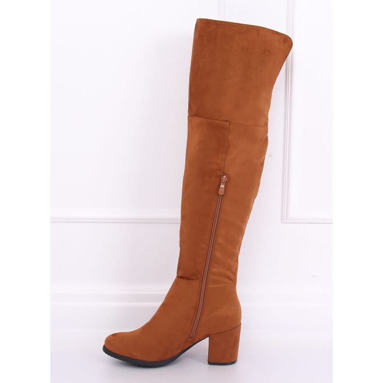 Botas de salto baixo camelo 8B965 Camel castanho 1