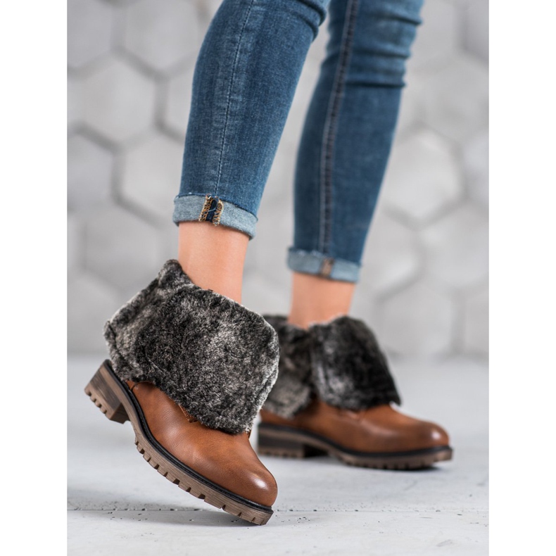Seastar Botas com haste enrolada marrom 2