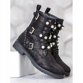 Seastar Botas altas com miçangas preto 1