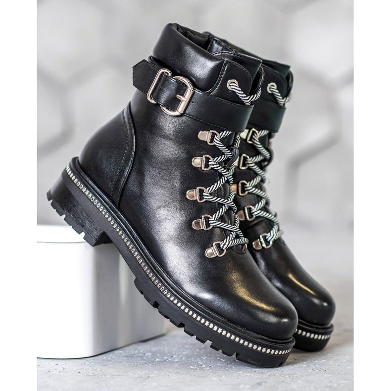 Seastar Trabalhadores negros com fivela preto 1