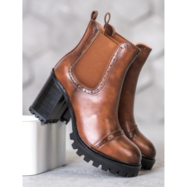 Seastar Botas deslizantes na plataforma castanho 1