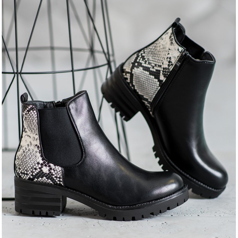 Seastar Chelsea Boots com padrão preto 1 Seastar Chelsea Boots com padrão preto 1