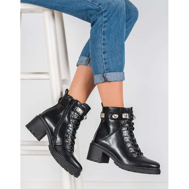 Seastar Botas elegantes de amarrar preto 1