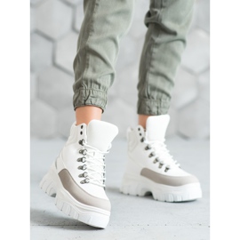 Seastar Botas de amarrar da moda branco 1