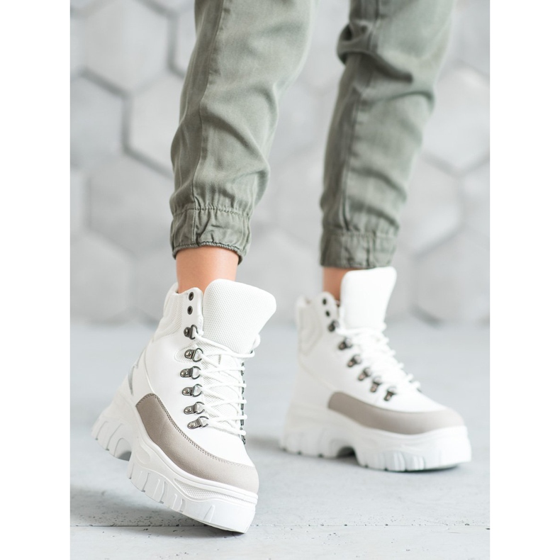 Seastar Botas de amarrar da moda branco 1