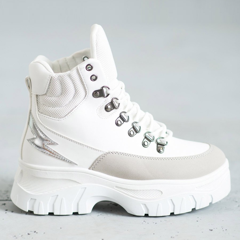 Seastar Botas de amarrar da moda branco 2