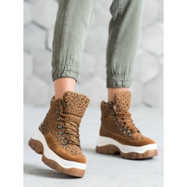 Seastar Botas de amarrar da moda castanho 1