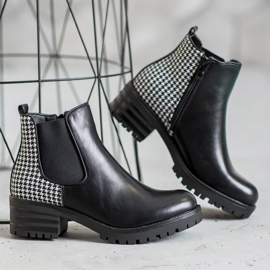 Seastar Chelsea Boots com padrão branco preto 1