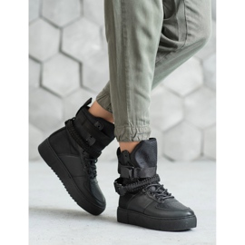 Diamantique Botas altas com fivelas preto 1