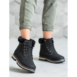 SHELOVET Botas de caminhada com pele preto 1