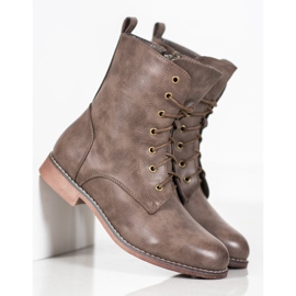 Super Me Botas de cano altas com couro ecológico marrom 2