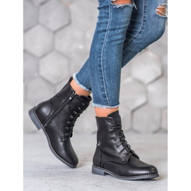 Super Me Botas de cano altas com couro ecológico preto 2