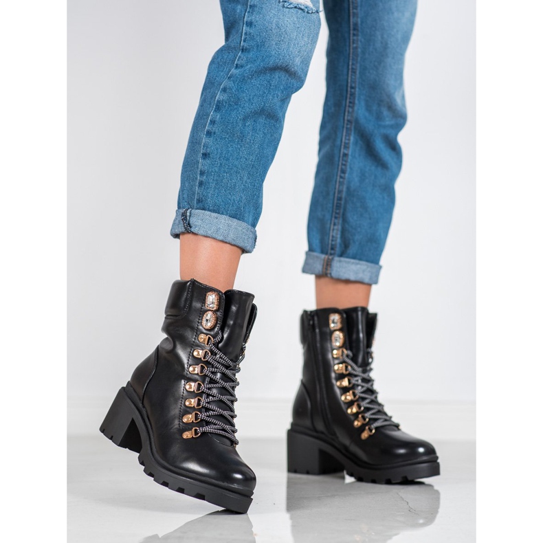 Seastar Botas de atar para o tornozelo preto 1 Seastar Botas de atar para o tornozelo preto 1