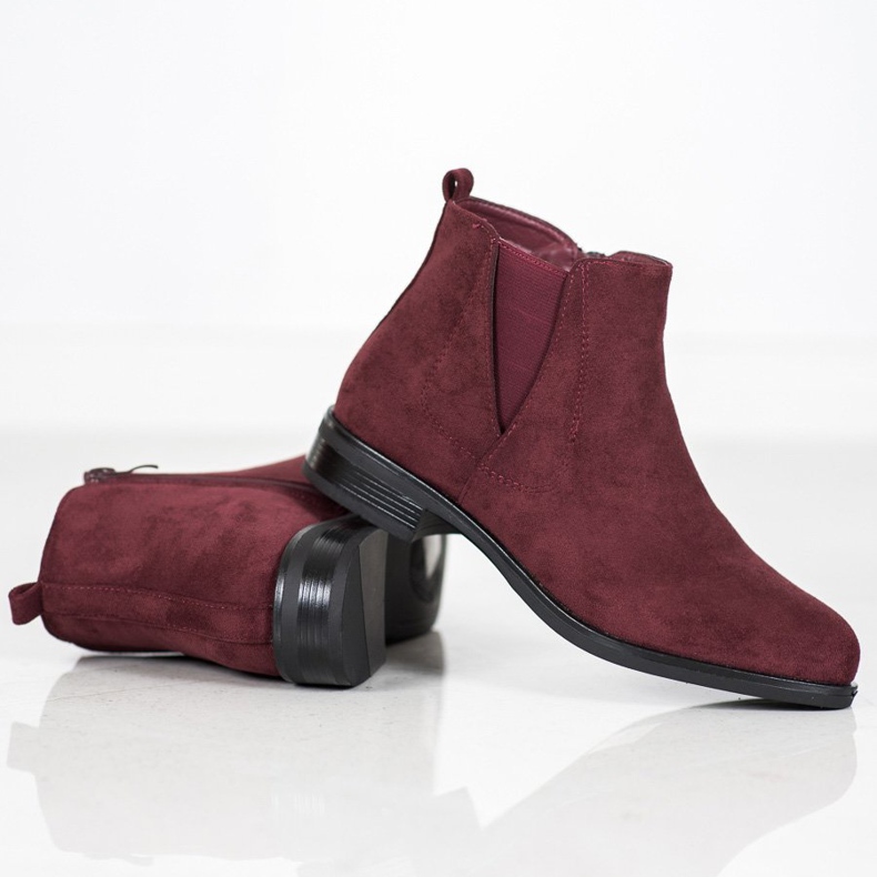 Ideal Shoes Botas deslizantes vermelho 1