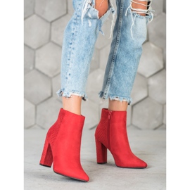 Seastar Botas de camurça com zircônia cúbica vermelho 2