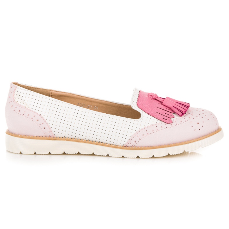 Vices Bailarinas a céu aberto com franjas branco rosa 2 Vices Bailarinas a céu aberto com franjas branco rosa 2