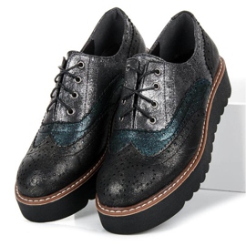 Kylie Brogues amarrados preto 1