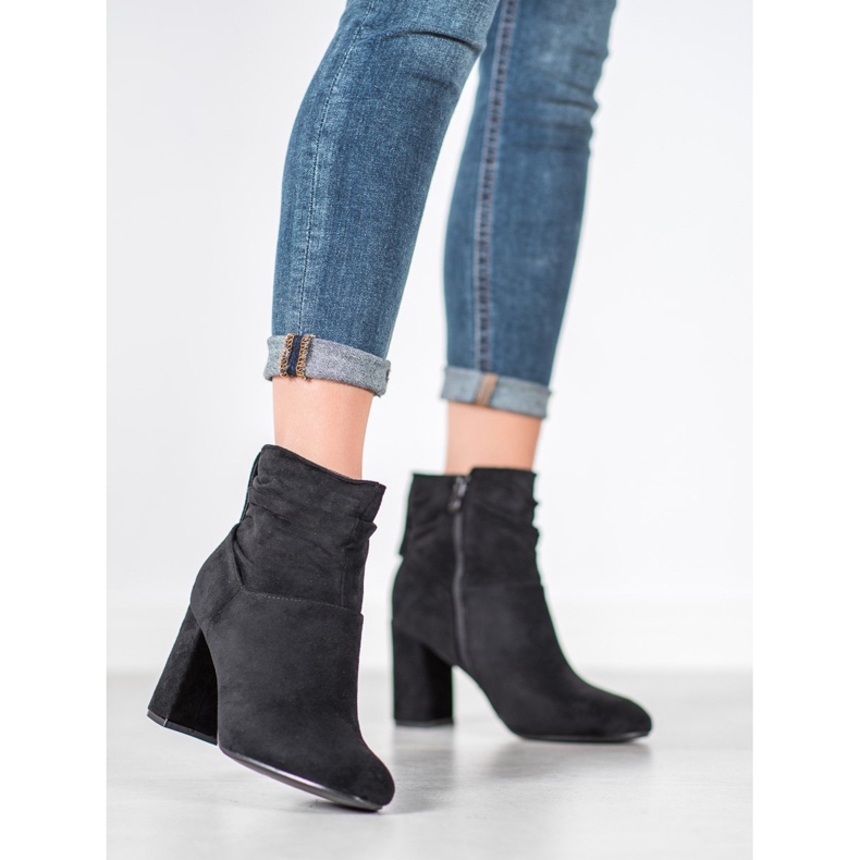 SHELOVET Botas clássicas de salto alto preto 2