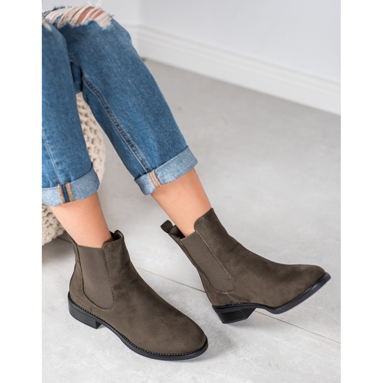 SDS Botas de camurça chelsea verde 1