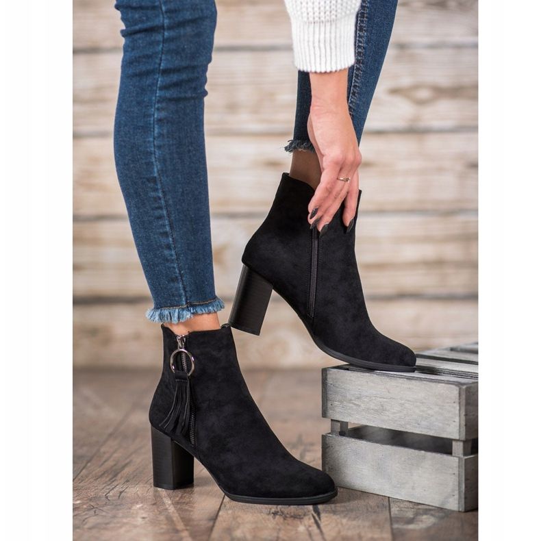 Filippo Botas de camurça elegantes preto 1