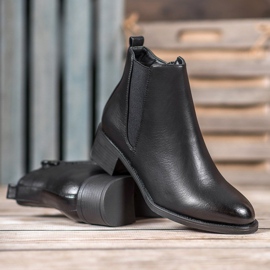 Ideal Shoes Botas clássicas com elástico preto 2