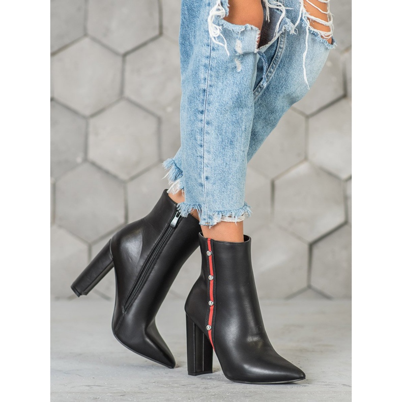 Seastar Botas de cano altas com cinto decorativo preto 1