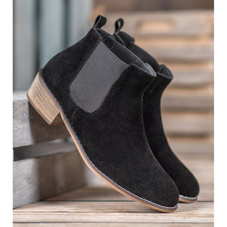 Goodin Botas de couro Chelsea preto 1