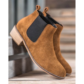 Goodin Botas de couro Chelsea castanho 2