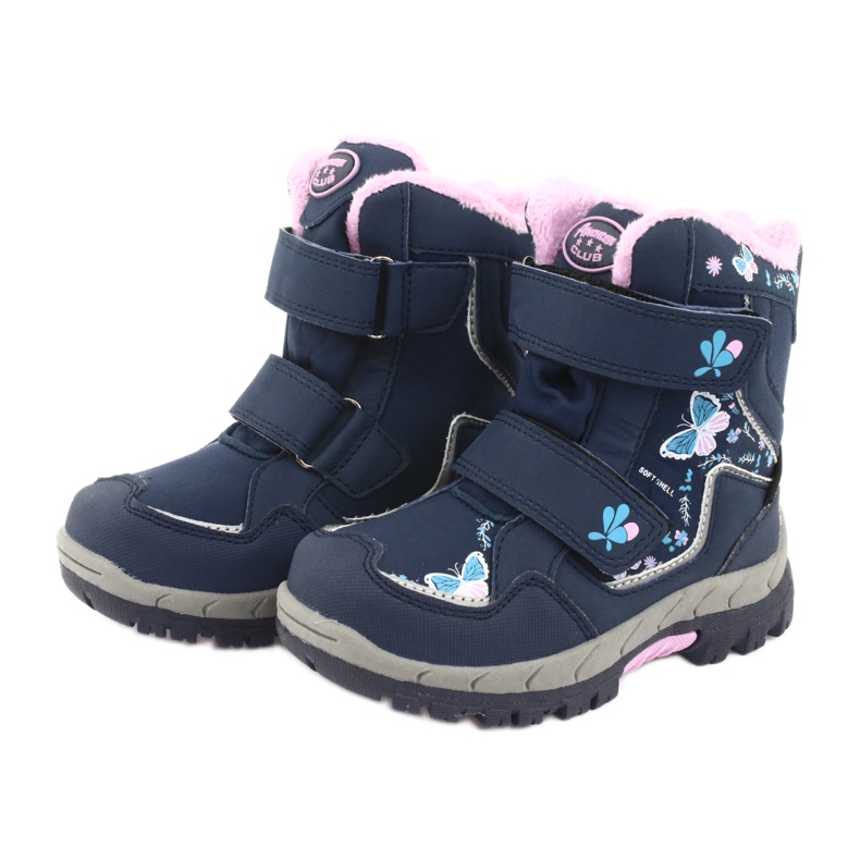 Botas American Club com borboletas azul marinho membrana HL28 azul-marinho rosa 3