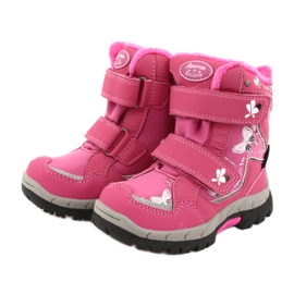 Botas American Club com borboletas rosa membrana HL28 branco preto 3
