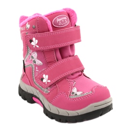 Botas American Club com borboletas rosa membrana HL28 branco preto 1