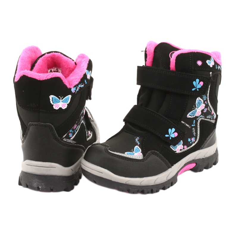 Botas American Club com borboletas pretas de membrana HL27 preto azul rosa 4