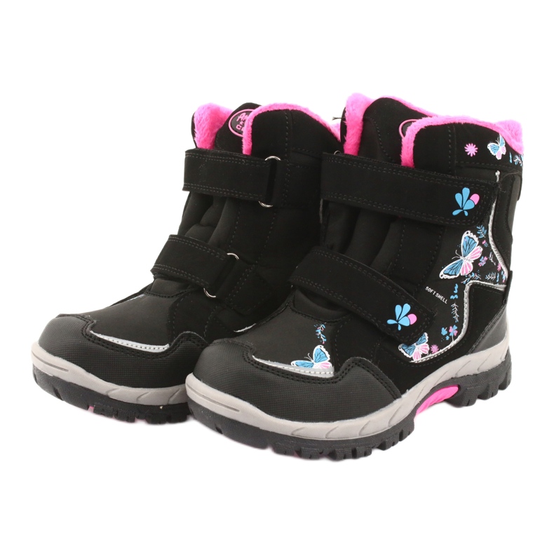 Botas American Club com borboletas pretas de membrana HL27 preto azul rosa 3