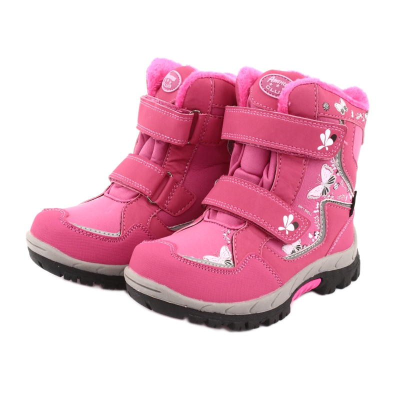 Botas American Club com borboletas rosa membrana HL27 branco preto 3