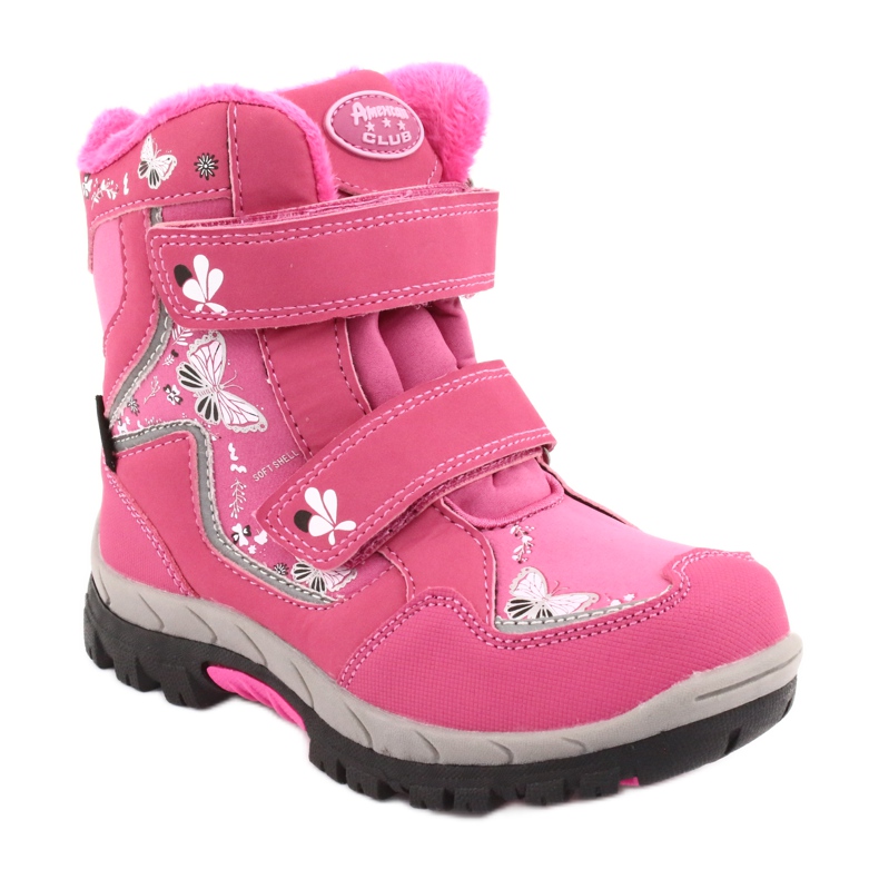 Botas American Club com borboletas rosa membrana HL27 branco preto 1
