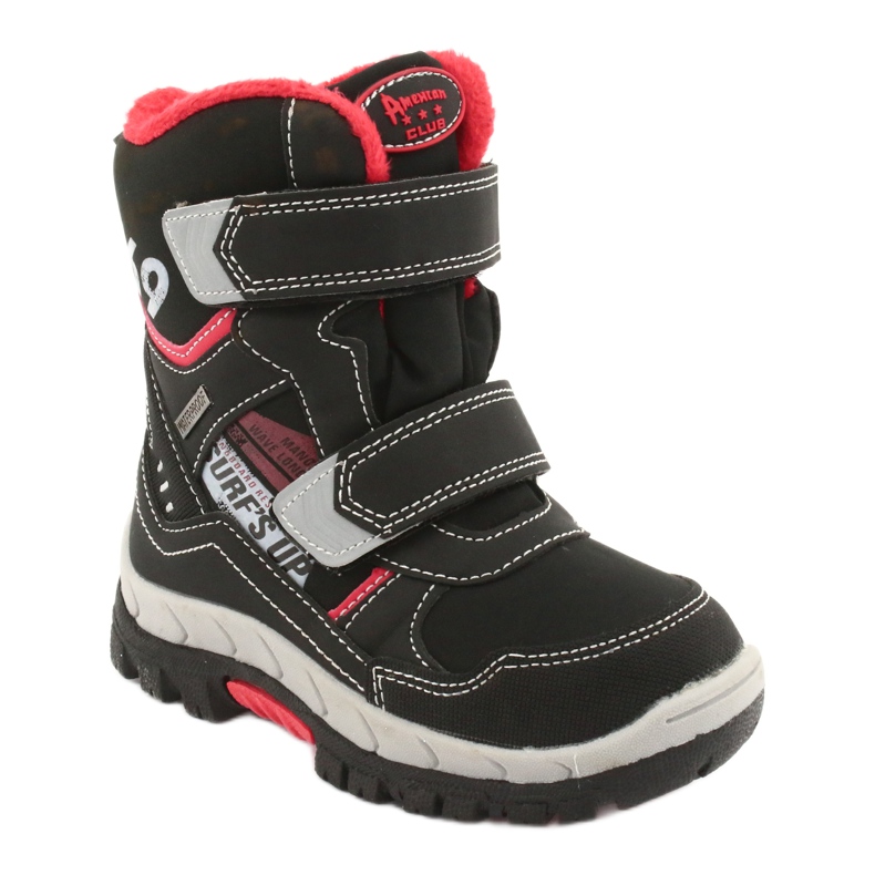 Botas American Club com membrana RL34 preta preto vermelho 1