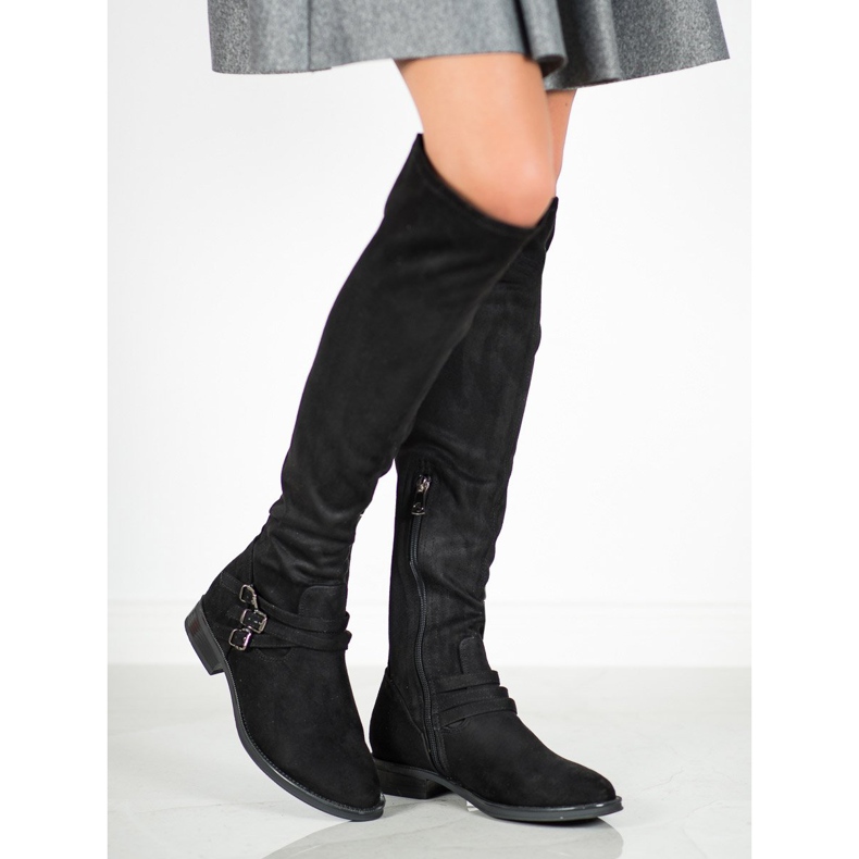 Kylie Botas de salto plano preto 1