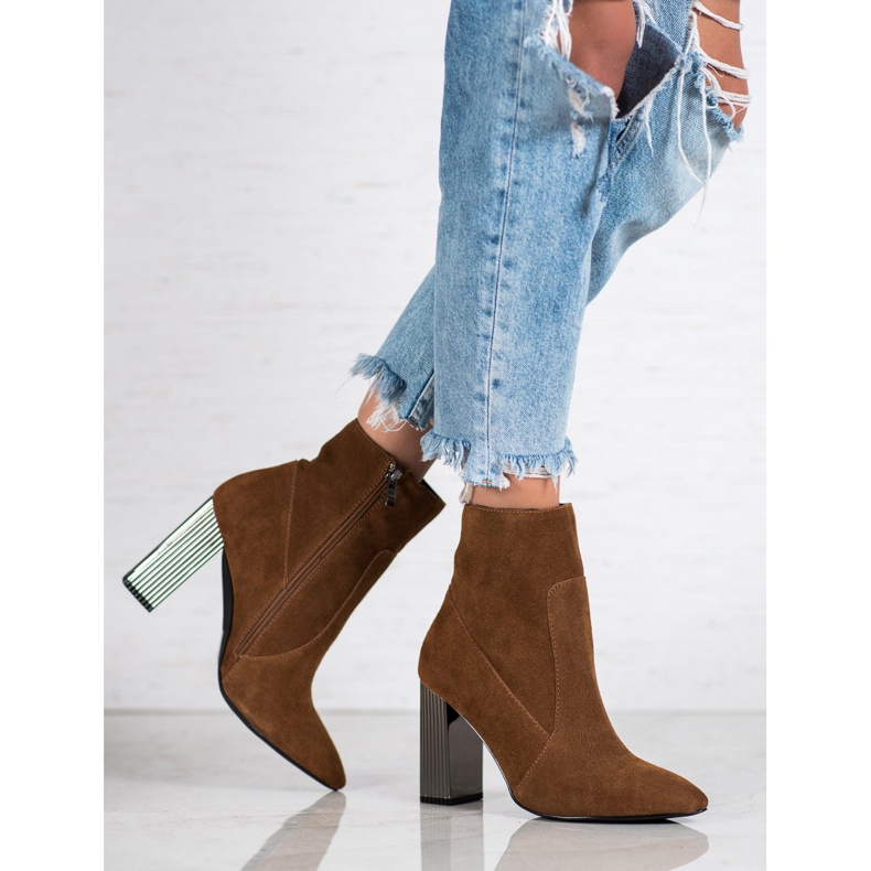 Goodin Botas de couro sexy marrom 2