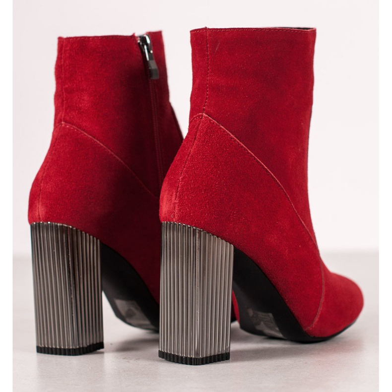 Goodin Botas de couro sexy vermelho 1