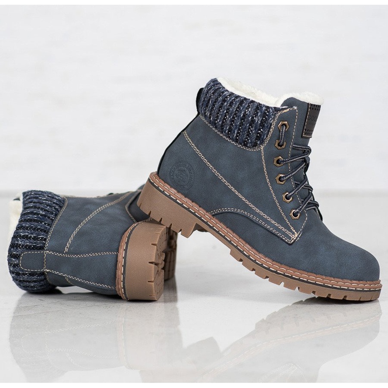 Goodin Caçadores com pele de carneiro azul 1