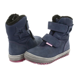Botas com membrana Mazurek 1352 azul marinho rosa 3