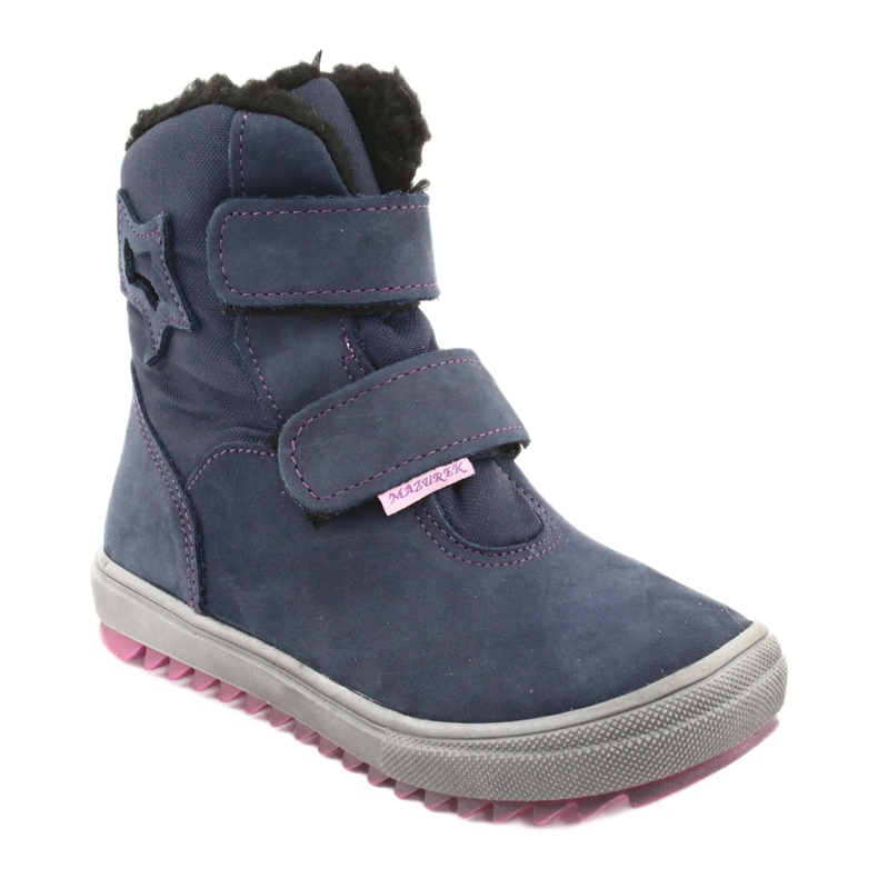 Botas com membrana Mazurek 1353 azul marinho rosa 1 Botas com membrana Mazurek 1353 azul marinho rosa 1