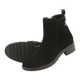 Arka Botas femininas camurça isolada couro 7202 preto 5