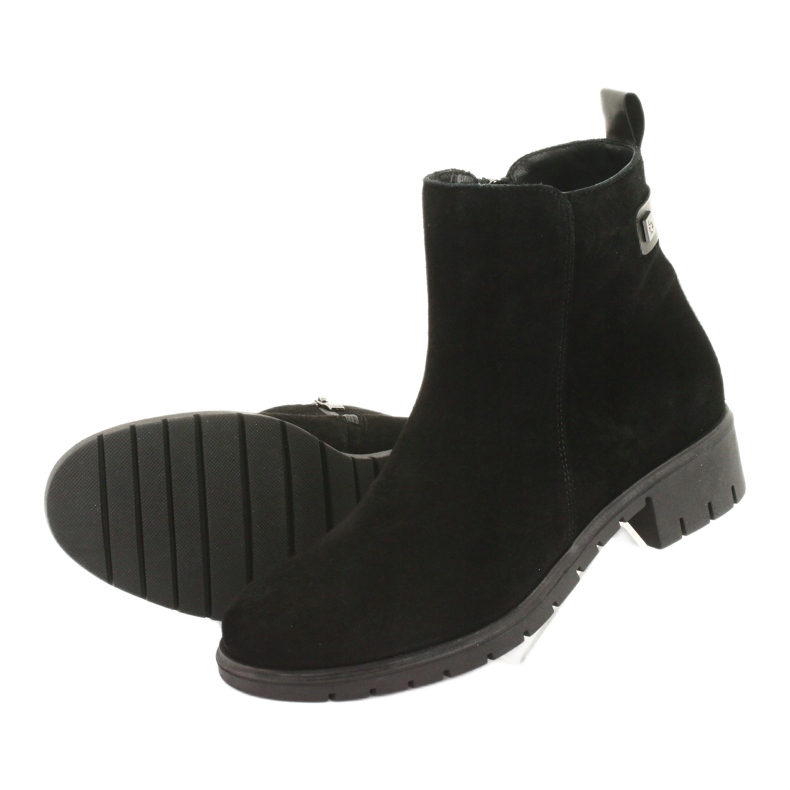 Arka Botas femininas camurça isolada couro 7202 preto 5