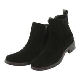 Arka Botas femininas camurça isolada couro 7202 preto 3